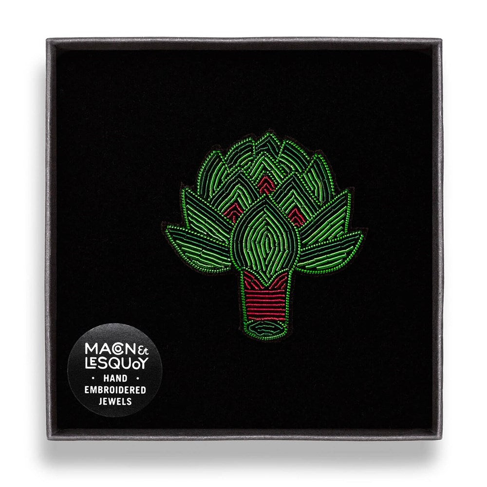 Hand Embroidered Artichoke Pin