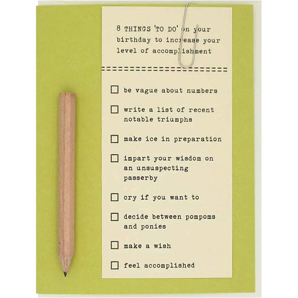 Birthday To Do Card