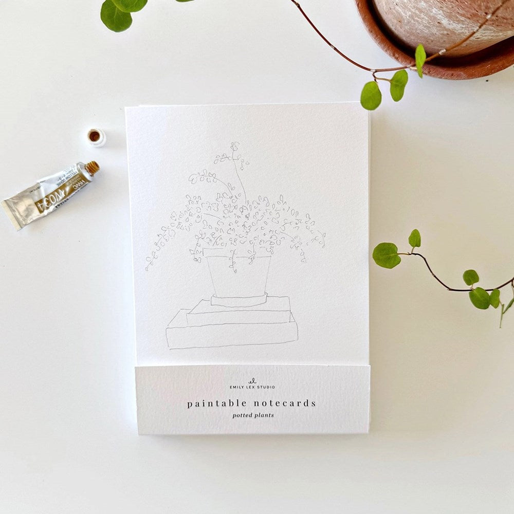 Potted Plants Paintable Notecards