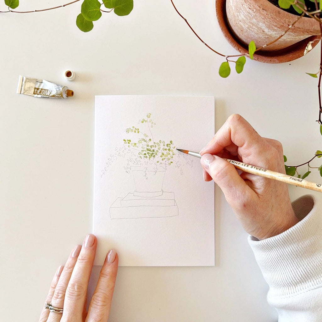 Potted Plants Paintable Notecards
