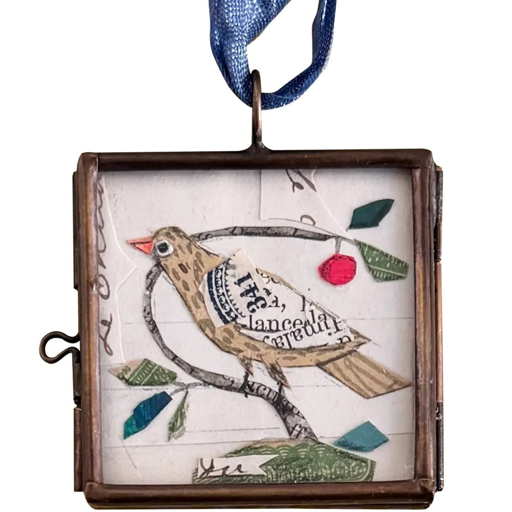 Small Locket - Cerise Folk Bird
